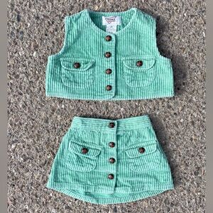French Toast Heavy Corduroy Vest Skirt Two Piece Set Youth (2T)